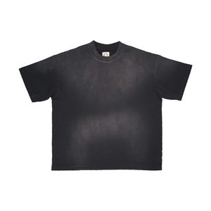 T-shirts personnalisés pour hommes lavés à l'acide et délavés au soleil 100% coton Streetwear vierge poids lourd vieilli surdimensionné T-shirts Boxy Fit pour hommes - Product Image 1