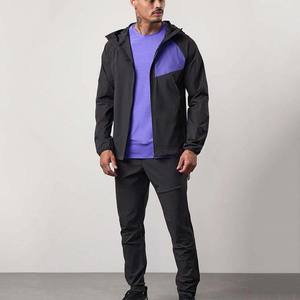 ชุดวอร์มกางเกงคาร์โก้เข้ารูปแบบปกติชุดวอร์มแบบรูดซิปดีไซน์แบบมีฮู้ด - Product Image 1