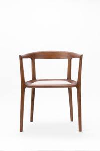 Miller Simple Dining Chair Made of Quality Solid Teak Wood and <b>Waterproof</b> <b>Cushion</b> with Walnut Finish <b>for</b> Indoor Dining Use. - Product Image 2