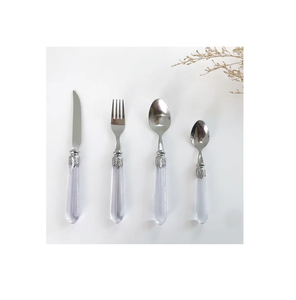 ชุดส้อมเหล็ก Flatware พร้อมที่จับอะคริลิค ช้อนอาหารเย็นและส้อมคุณภาพสูงพร้อมที่จับสําหรับการขายร้อน - Product Image 5