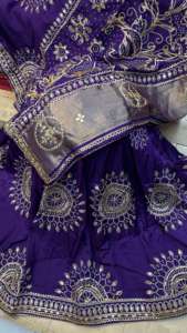 Pure Gaji Silk Women's Lehenga with All Over <b>Gota</b> Pati Work Choli and Duptta Set Made in India - Product Image 6