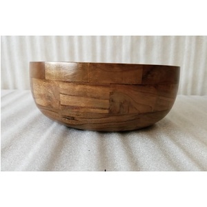 Tazón para servir ensalada de frutas de madera maciza grande de lujo, tazones de masa de madera rústicos, tazón impresionante para pulir para servir en restaurante en casa - Product Image 5