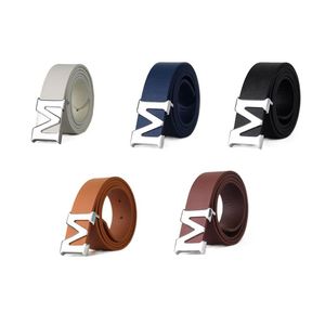 Cinturón Casual de Cuero Genuino de Vaca con Hebilla Automática de Aleación y Resina, Diseño Cómodo y Transpirable - Product Image 5