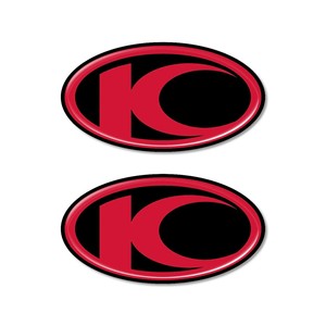 2 Pezzi Adesivi in Resina Gel 3D Nero-Rosso Compatibili con Scooter Kymco Xciting, Nuovi Adesivi per Moto - Product Image 2