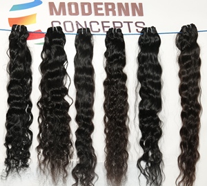 Extensions de cheveux vierges indiens 100% naturels, non traités chimiquement, cuticules alignées, couleur noire, ondulés, lâches, ondulations profondes, cheveux humains - Product Image 4