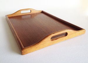 Plateau de service en bois extra large idéal pour transporter plusieurs plats boissons collations fruits desserts lors des réunions de famille - Product Image 5
