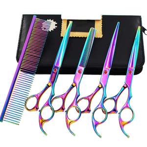 7" Stainless Steel Plastic Salon Pet Grooming Comb Comfortable Portable Professional <b>Dog</b> <b>Scissors</b> And Comb Set - Product Image 1