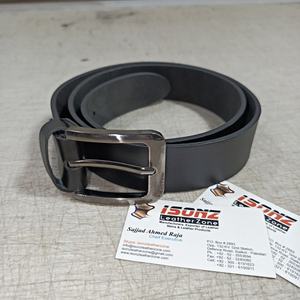 Cinturón de Cuero de Vaca de Grano Completo para Hombre ISONZ en Negro Genuino con Hebilla de Aleación, Ancho de 3.5CM, Longitud de 105-125CM - Product Image 3