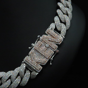 Superventas 22mm Iced Hip Hop Cadena Corte de alta calidad Lab Grown Gold Plated 10K Diamond Main Stone Collar de plata esterlina - Product Image 4