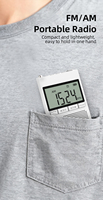 Récepteur radio de poche portable AM/FM avec affichage des fréquences réglables, haut-parleur intégré et fonctionnant avec 2 piles AAA