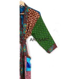 ชุดคลุมคนท้องทำจากผ้าไหมสำหรับผู้หญิงชุดคลุมคนท้องผ้ากิโมโนผ้าไหมรีไซเคิลแนววินเทจสำหรับเพื่อนเจ้าสาวชุดฮันนีมูนชุดนอนขนาดใหญ่พิเศษของผู้หญิงเสื้อคลุมอาบน้ำ - Product Image 5