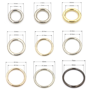 Zware vierkante O-ringen van zinklegering, vernikkeld, 35 mm, metaal - Product Image 4