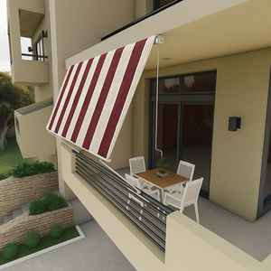 Tende da sole 300x250 cm in tessuto resistente Bordeaux/crema per la protezione solare su balconi e terrazze - Product Image 3