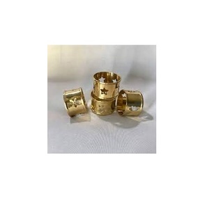 Rond de serviette en laiton couleur dorée 100% Rond de serviette en laiton véritable pour prix de gros en vrac Rond de serviette en laiton - Product Image 3