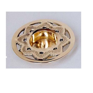 Ensemble de 3 bougeoirs à thé dorés, décoration de table pour mariage, dîner, fête, fournisseur de bougeoirs votifs en métal par l'Inde - Product Image 2