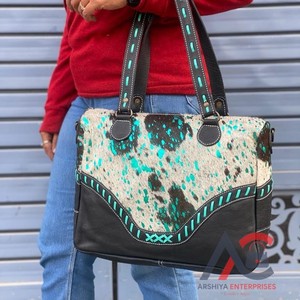 Bolso de mano de piel metálica para mujer, bolsa de mano de piel auténtica hecha a mano, de hombro, elegante, Color turquesa, gran oferta - Product Image 1