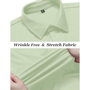 Camisa de trabajo de sarga de media manga para hombre, cierre de botón, diseño informal de negocios transpirable, bordado personalizado para uniformes de oficina a granel - Product Image 5