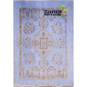 Tapis modernes au design médaillon de qualité supérieure, en mélange de coton et de laine, authentiques tapis faits à la main pour la décoration des sols de la maison et du bureau - Product Image 1