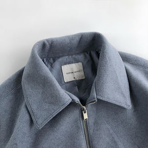 Chaqueta de trabajo de hombre de algodón rellena de lona con cremallera metálica vintage de alta calidad para hombre con logotipo personalizado OEM - Product Image 4