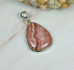 S925สเตอร์ลิงเงินธรรมชาติหยดน้ำตาโรโดโครไซต์พลอยสีชมพูทำด้วยมือเครื่องประดับชั้นดีทางศาสนาสำหรับงานเลี้ยงวันเกิด - Product Image 4