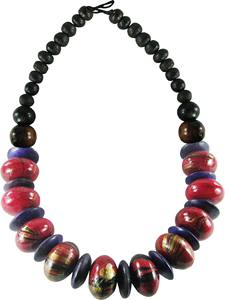 Collier en corne de buffle en forme de haricot épais, naturel, écologique, religieux, fait à la main en Inde - Product Image 3