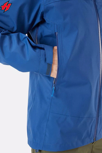 Chaqueta cortavientos ligera para hombre Logotipo personalizado Cremallera Impermeable fino de poliéster reciclado 100% de dos tonos a prueba de viento para hombre - Product Image 3