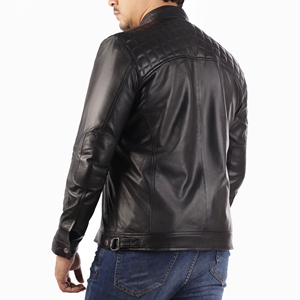 Chaquetas de Cuero Vacuno Genuino Negro para Hombre de Alta Calidad, Chaqueta de Cuero Transpirable con Diseño Personalizado para Hombre - Product Image 2