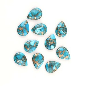 Mejor venta 12x16mm cobre azul estabilizado turquesa suave forma de pera Briolette piedra preciosa suelta de alta calidad para la fabricación de joyas - Product Image 4