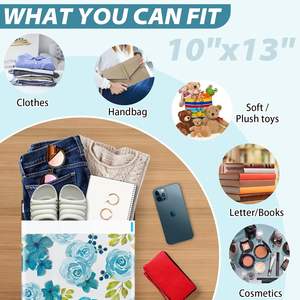 Paquete de 100 Bolsas de Poliéster de 25x33cm, Autoadhesivas, Impermeables, Resistentes a Desgarros, Duraderas, 2.3M, Diseño Floral Azul - Product Image 6