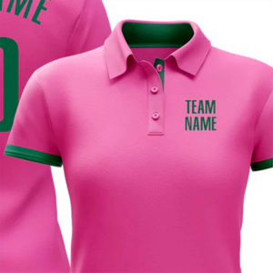 Camiseta Polo Rosa Personalizada para Hombre, Ropa de Equipo con Nombre y Número Bordados, Uniforme Deportivo Transpirable de Poliéster - Product Image 4