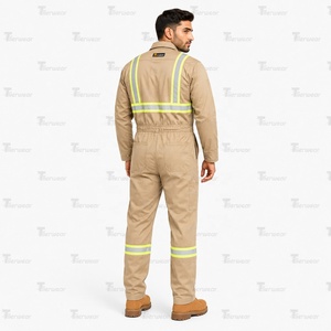 ชุดคลุมทำงานสะท้อนแสงสีกากีสำหรับผู้ชาย Tlierwear - Product Image 4