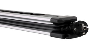 Multipresa in alluminio con cavo e interruttore, 6 prese + 2 porte USB (Simon BM726601) - Product Image 4
