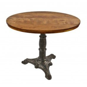 Table basse classique ronde en faux marbre bleu avec bordure en laiton, piédestal en fer noir, mobilier de salle à manger intérieur/extérieur de qualité - Product Image 4