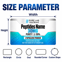 Étiquettes personnalisées pour flacons de peptides, autocollantes, imperméables, pour flacons en verre, impression sur feuille d'argent, logo personnalisé, étiquettes pour bouteilles, OEM ODM