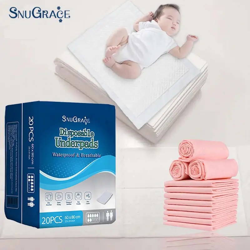 Grosir bantalan dasar sekali pakai untuk orang dewasa bantalan sanitasi tempat tidur bayi inkontinensia bantalan menyusui 60x90