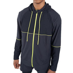 Vente chaude Respirant Mesh Panneaux Veste Cordon Capuche Zip-Up Vestes Pour Hommes Hoodies & Sweatshirts - Product Image 4