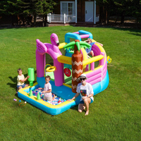 Zone de glisse renforcée avec mur d'escalade, aire de jeux spacieuse, espace patio, matelas gonflable pour fête, château gonflable
