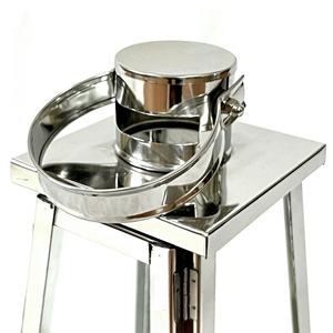 Finition brillante européenne moderne fait à la main en acier inoxydable taille personnalisée bougeoir lanternes maison jardin mariage décoratif - Product Image 2