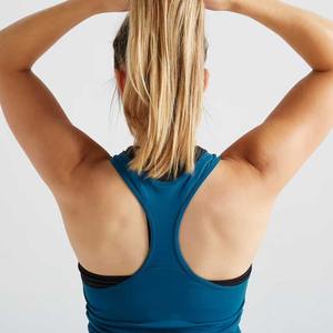 Camiseta sin mangas básica de entrenamiento de seda sólida para mujer al por mayor con logotipo personalizado OEM ODM Etiqueta Privada talla XS Jersey bonito largo básico en blanco para mujer - Product Image 3