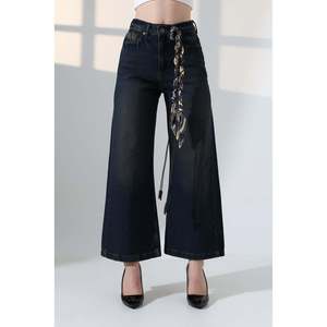 กางเกงยีนส์ Palazzo รุ่น 7158 - สีน้ำเงินเข้มแบบเข้มข้น - Product Image 6