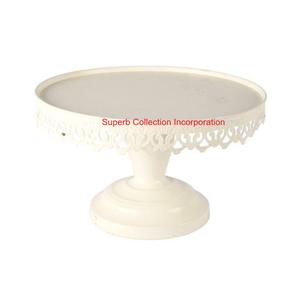 Venta al por mayor excelente colección incorporación diseño moderno martillado acero inoxidable redondo Pedestal soporte para pastel para boda y fiesta - Product Image 2