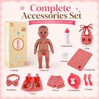 Muñeca Reborn Babeside de 15 Pulgadas, Bebé Sonriente de Vinilo Completo, Niña con Traje de Cuadros Rojos y Lazo, Modelo Nico
