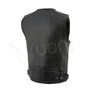 Gilet en cuir pour homme de haute qualité, personnalisé, fermeture éclair, toile respirante, séchage rapide, écologique, durable, service OEM, design décontracté - Product Image 5