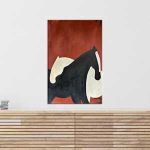 Lienzo Impreso: Cuadro Abstracto de Pareja de Caballos, Decoración Moderna para el Hogar, Lienzo Enrollado - Product Image 1