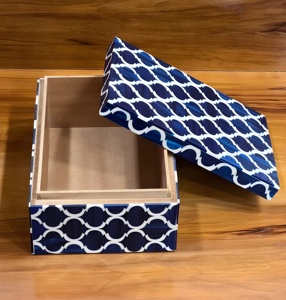 Joyero de madera con incrustaciones de hueso de diseño geométrico Multicolor hecho a mano de alta calidad, joyero de madera con incrustaciones de hueso funcional decorativo - Product Image 4