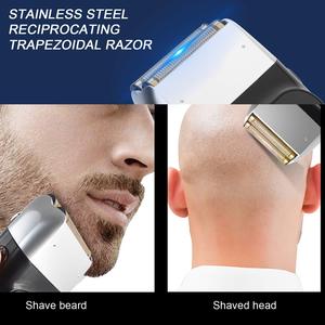 Raseur électrique sans fil rechargeable avec écran LED pour hommes, tondeuse à barbe, alimenté par USB, étanche IPX7, triple lame, lavable - Product Image 6