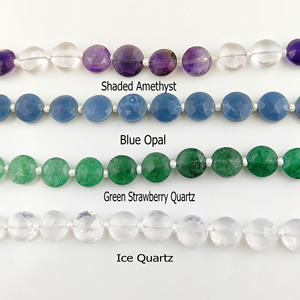 Cuentas de Piedras Preciosas Naturales en Forma de Moneda para Hacer Joyería Artesanal, Cuentas Facetadas de 8-9 mm, 20-22 Cuentas en una Hebra de 8 Pulgadas - Product Image 5