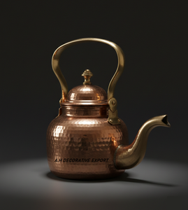 Tetera de Cobre Martillada a Mano con Asa de Latón, Tapa Estilo Vintage, Ecológica y Reciclable, Capacidad de 2L para Cocina, Exportación - Product Image 4