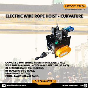 Polipasto de cable curvo de 2 toneladas |   Elevador de 6 Metros |   Cuerda de 10 mm para Otoño (2 Unidades) |   Sistema de Elevación para Grúa EOT con Caja de Cambios Elecon PBL de Neptune Motor - Product Image 2