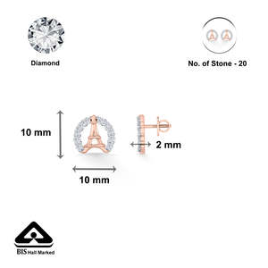 Boucles d'oreilles en or rose Paris Glow avec diamants pour femmes - Product Image 5